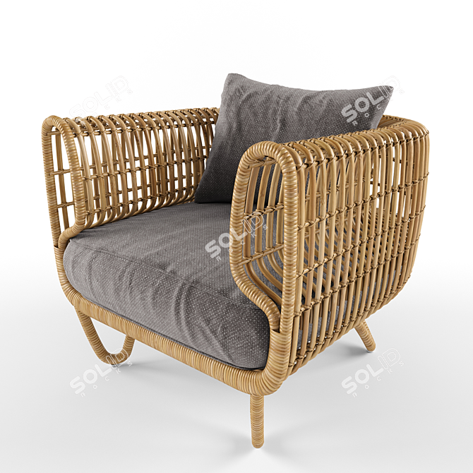 Cozy Nest Lounge Chair 3D model image 2