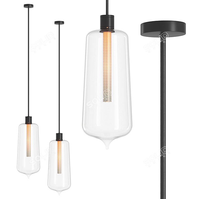 Sleek Pendant Lamp Viabizzuno 3D model image 2