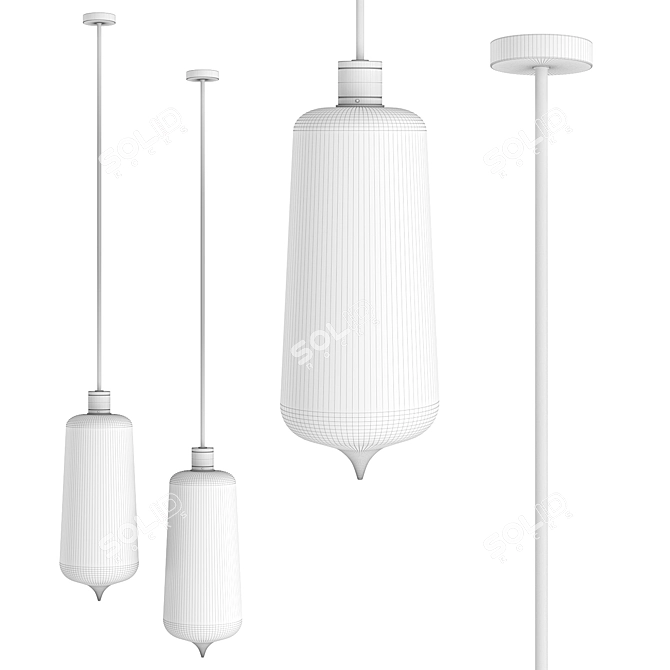 Sleek Pendant Lamp Viabizzuno 3D model image 4