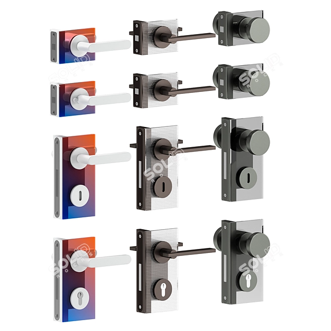 Glas Italia 02 Door Handles 3D model image 5