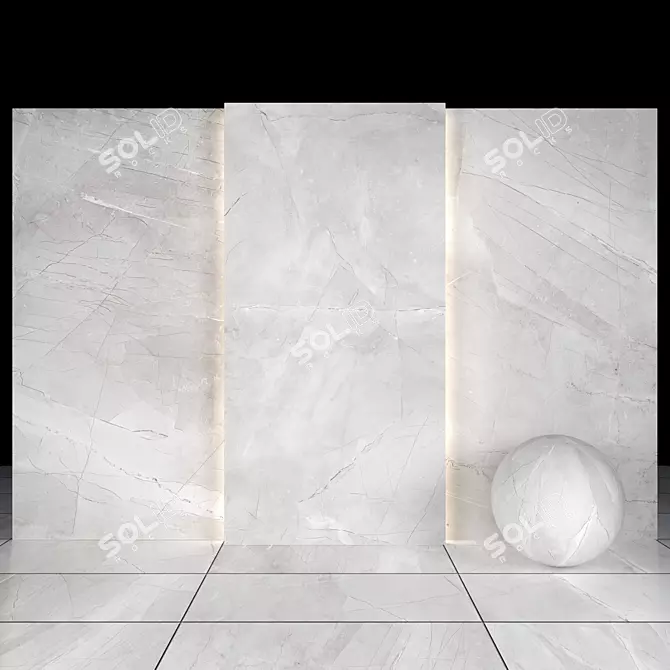 Elegant Lima Gray Marble Slabs 3D model image 1