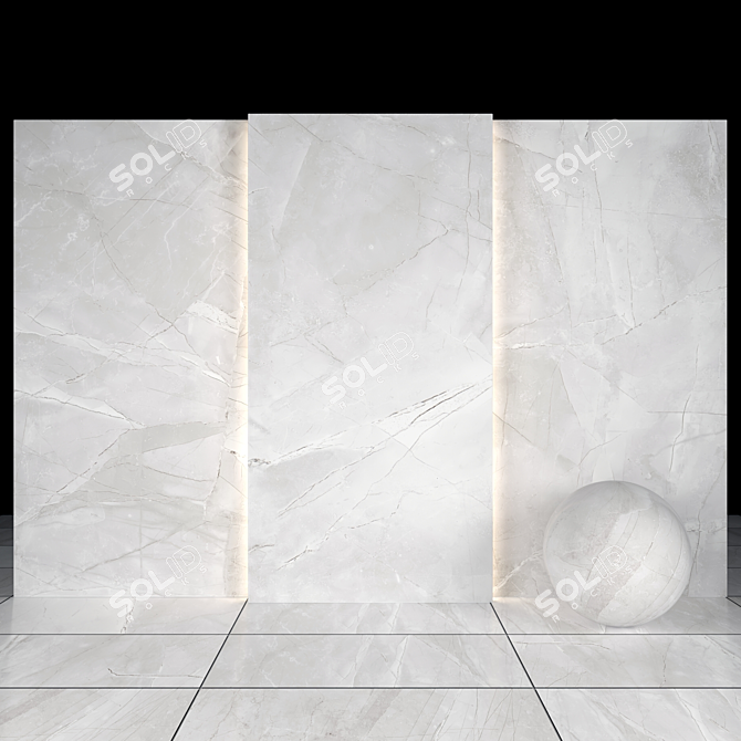 Elegant Lima Gray Marble Slabs 3D model image 2