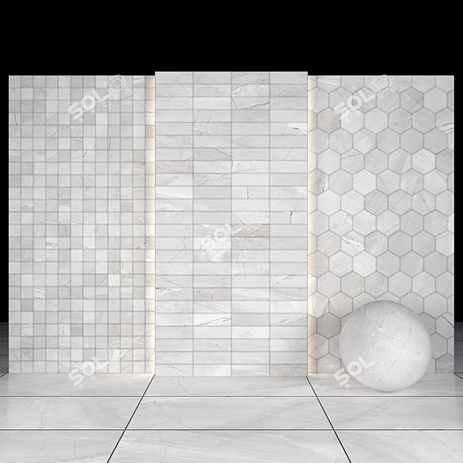 Elegant Lima Gray Marble Slabs 3D model image 3