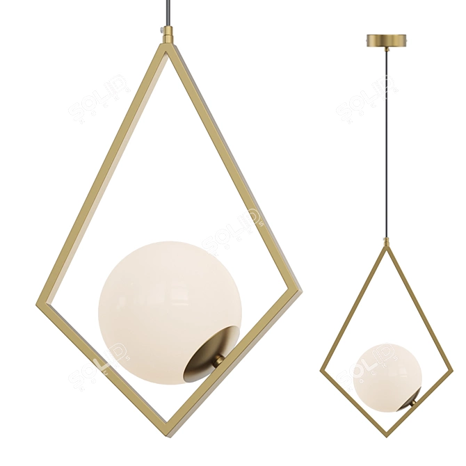 Marble Frame Pendant Lamp: Lampatron RANGLA 3D model image 1