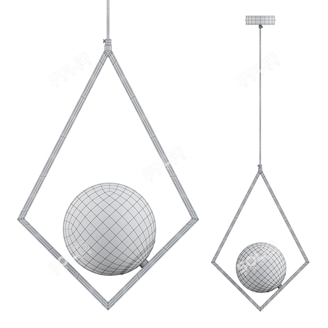 Marble Frame Pendant Lamp: Lampatron RANGLA 3D model image 3