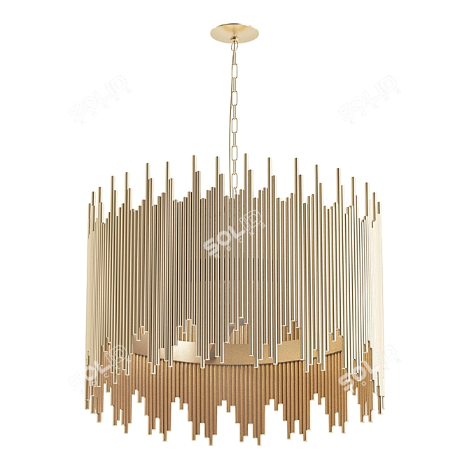 Radiant Elegance: Gathered Glow Chandelier 3D model image 1