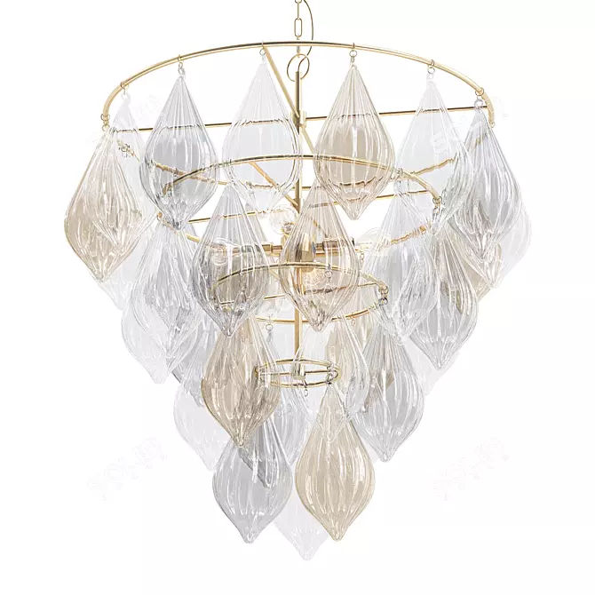 Glistening Raindrop Chandelier 3D model image 1