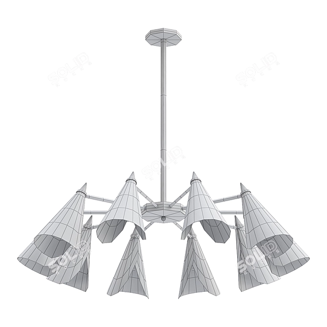 Elegant Meudon Chandelier 3D model image 2