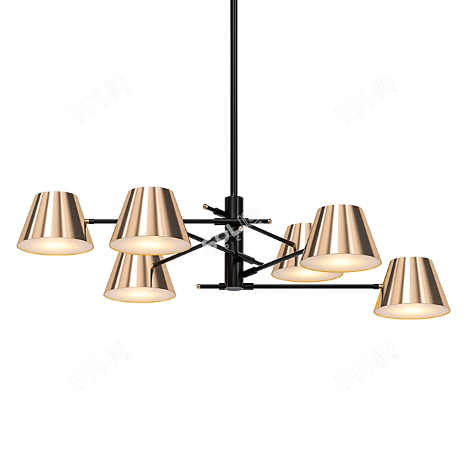 Scandinavian Style Antler Chandelier 3D model image 1