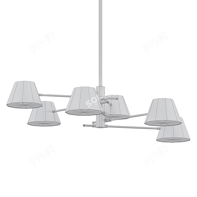 Scandinavian Style Antler Chandelier 3D model image 2