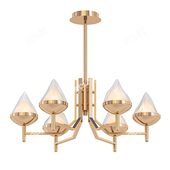 Amina Ceiling Lamp with Figurative Matte Glass Shades 3D model image 1
