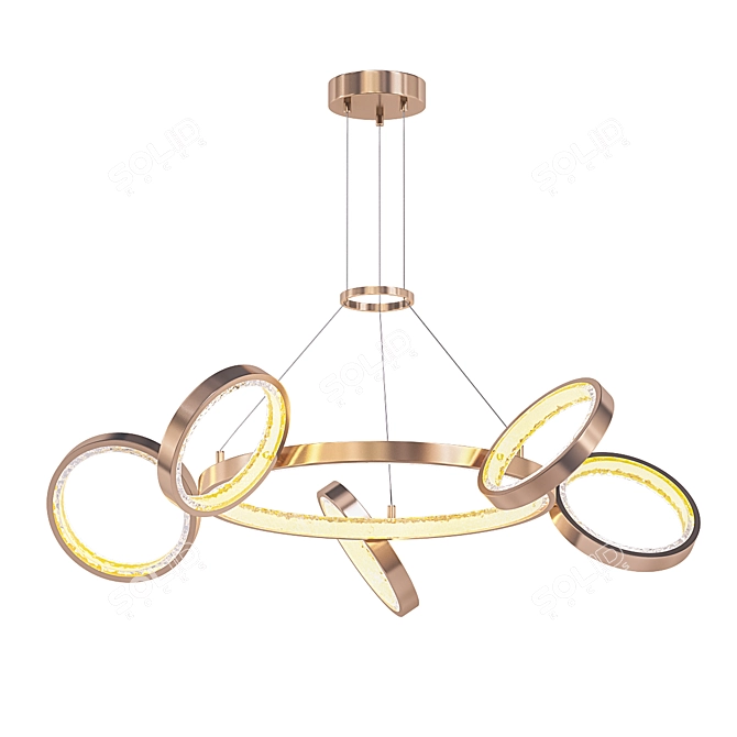 Modern LED Ring Chandelier 3D model image 1