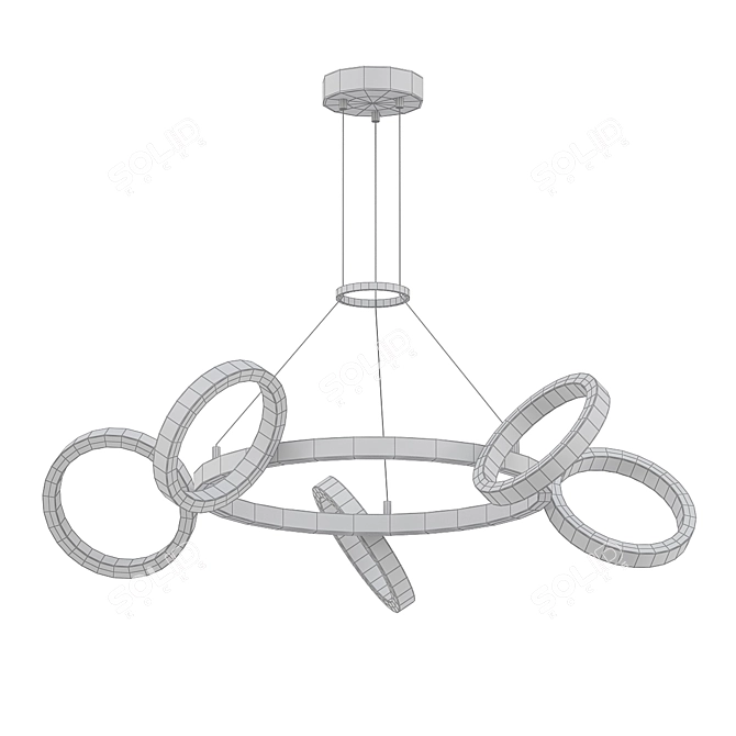 Modern LED Ring Chandelier 3D model image 2
