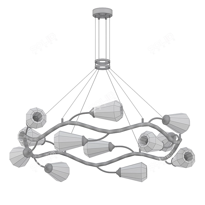 Adrianna Crystal Chandelier - Elegant Lighting Solution 3D model image 2