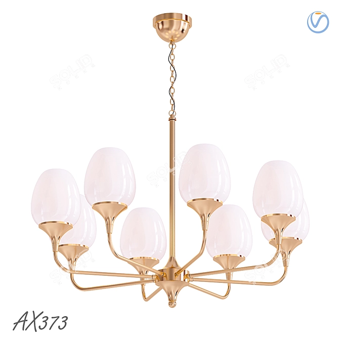 Minimalist Glass Chandelier AX373 3D model image 1