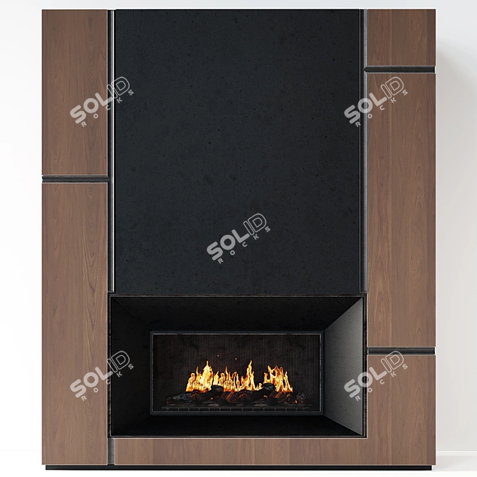 Title: Modern Metal-Insert Fireplace 3D model image 1