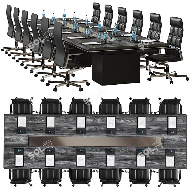 Sleek Conference Table 3D model image 1