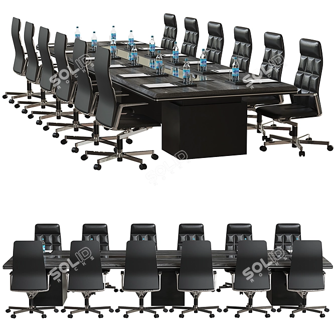 Sleek Conference Table 3D model image 3