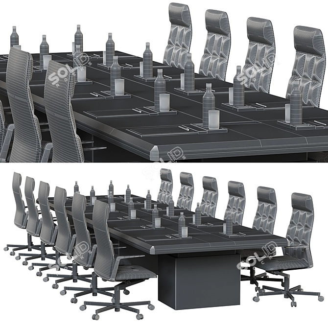 Sleek Conference Table 3D model image 5