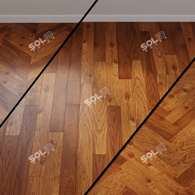 Smoked Oak Matt Parquet Board - Castello Collection 3D model image 1