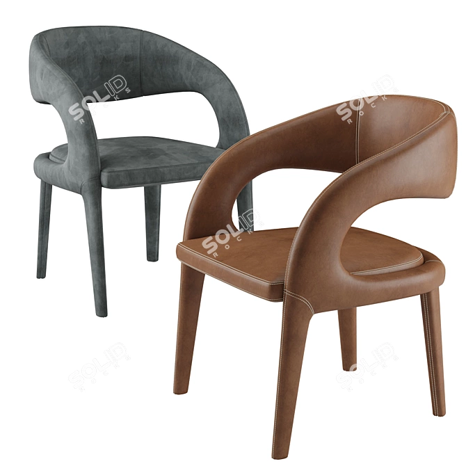 Elegant Hawkins Dining Chair 3D model image 1