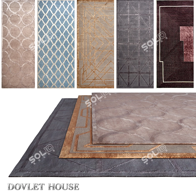 Luxurious Carpets by DOVLET HOUSE (Set of 5) 3D model image 1