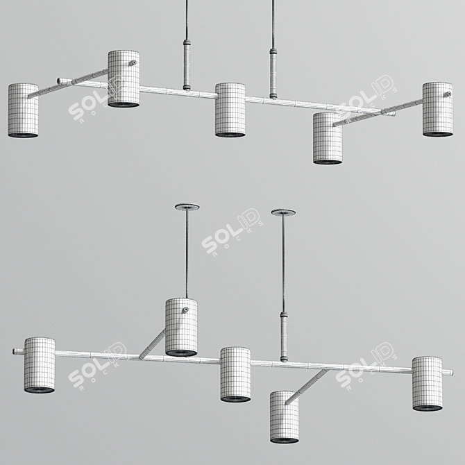 Suspended Luminaire Pendant Set 3D model image 4