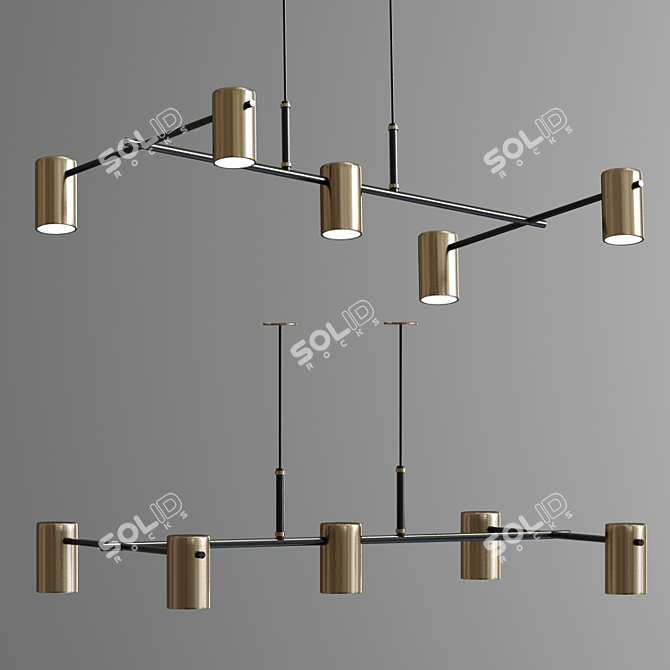 Suspended Luminaire Pendant Set 3D model image 5