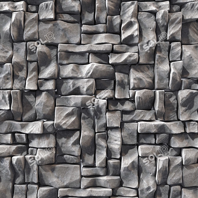 Large Rock Block Panel - High-Resolution Textured Geometry 3D model image 2