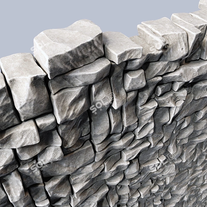 Large Rock Block Panel - High-Resolution Textured Geometry 3D model image 3