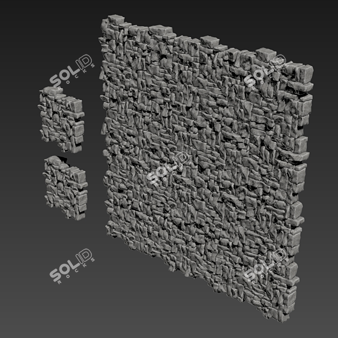 Large Rock Block Panel - High-Resolution Textured Geometry 3D model image 4