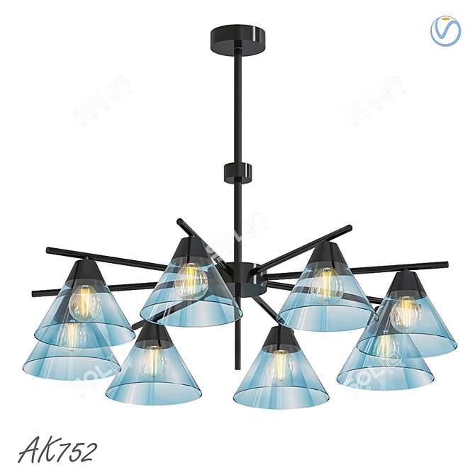 Modern AK752 Chandelier for Stylish Interiors 3D model image 1