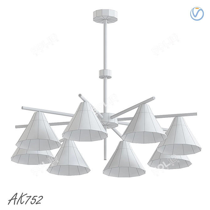 Modern AK752 Chandelier for Stylish Interiors 3D model image 2