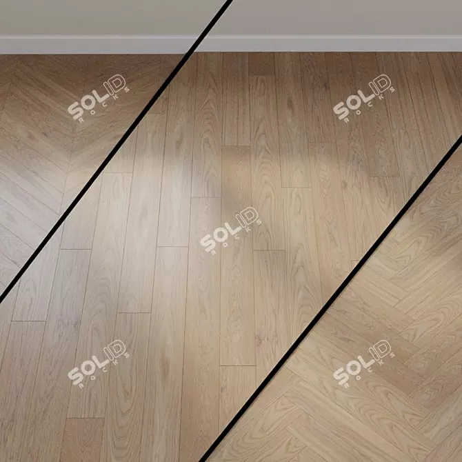 Quick-Step COMPACT Gray Oak Parquet: Extra Matte 3D model image 1