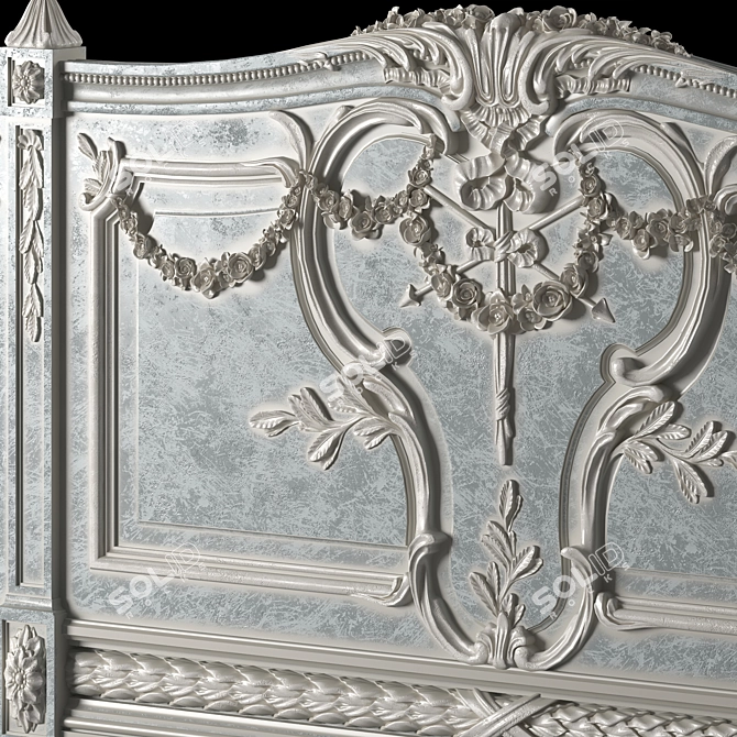 Elegant Bonaparte French Bed 3D model image 2