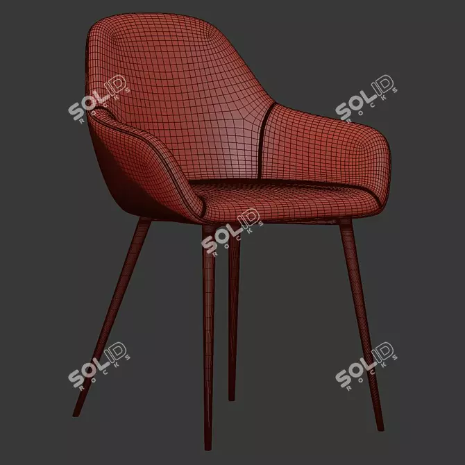 Elegant Remy Chair 3D model image 5