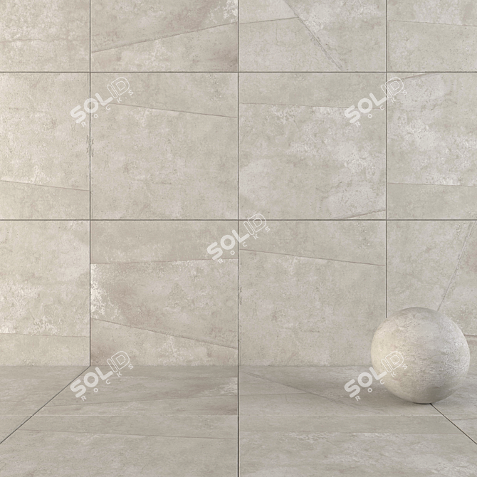 Hyper Silver Patch: Elegant Wall and Floor Tiles 3D model image 1