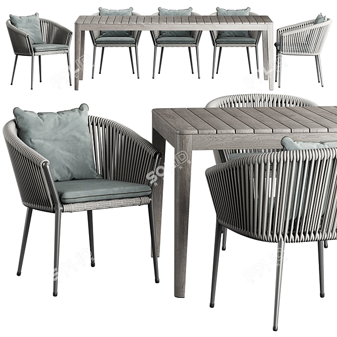 Elegant Muse Dining Set 3D model image 3