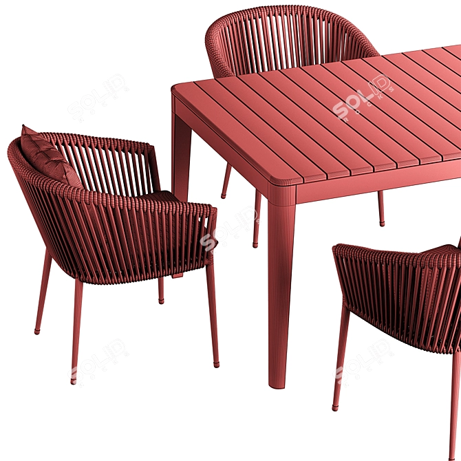 Elegant Muse Dining Set 3D model image 5