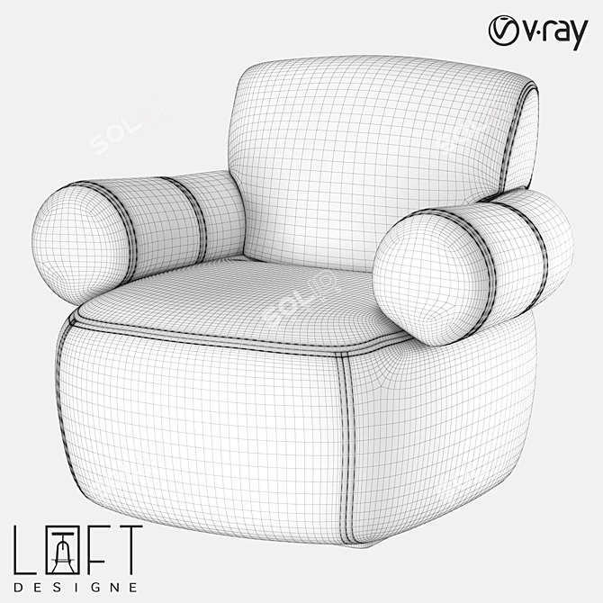 LoftDesigne 36559 Armchair: Stylish and Comfortable 3D model image 2