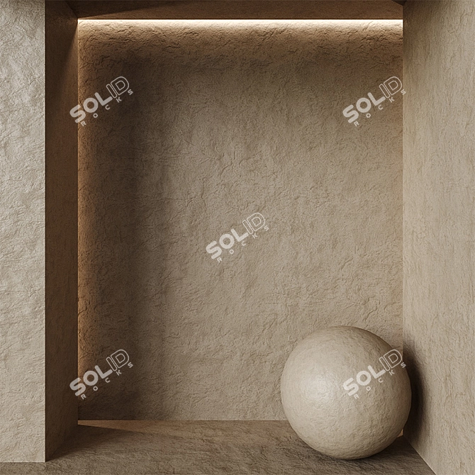 Elegant Gray Plaster Texture 3D model image 1