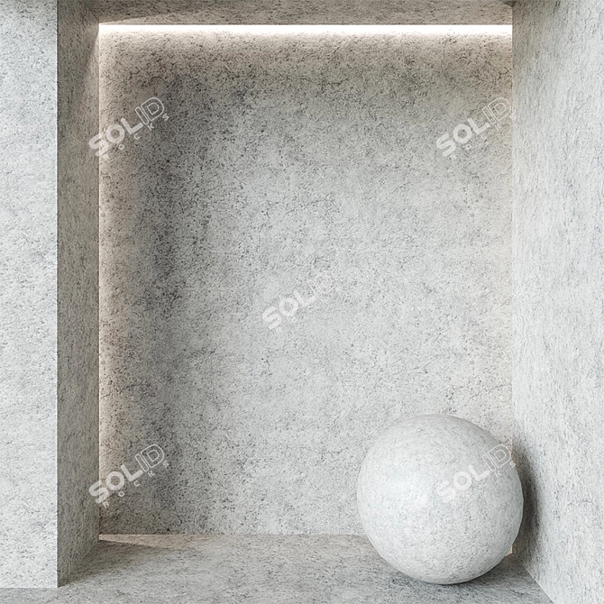 Sleek Gray Plaster Texture 3D model image 2