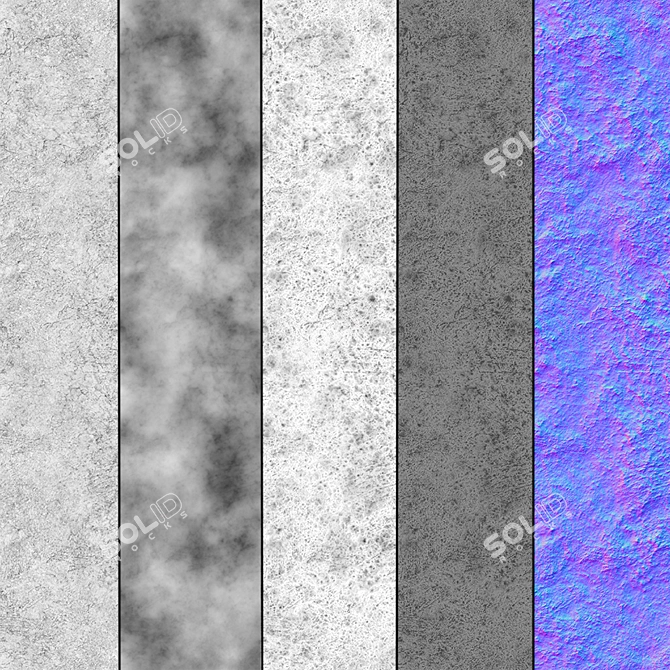 Sleek Gray Plaster Texture 3D model image 5