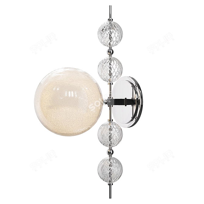 Elegant Calypso Pendant in Polished Nickel 3D model image 2