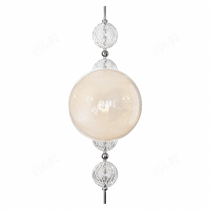 Elegant Calypso Pendant in Polished Nickel 3D model image 3