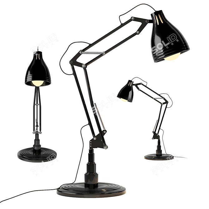 Adjustable Black Work Lamp - IKEA Tertial 3D model image 1
