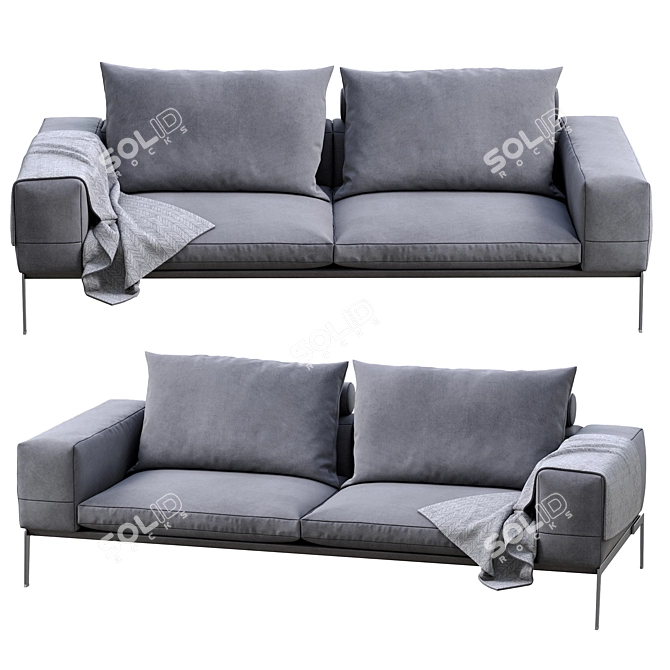 Sleek Lifesteel Sofa: Modern Comfort by Flexform 3D model image 2