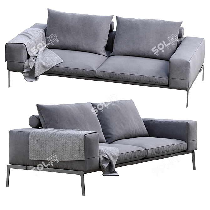 Sleek Lifesteel Sofa: Modern Comfort by Flexform 3D model image 3