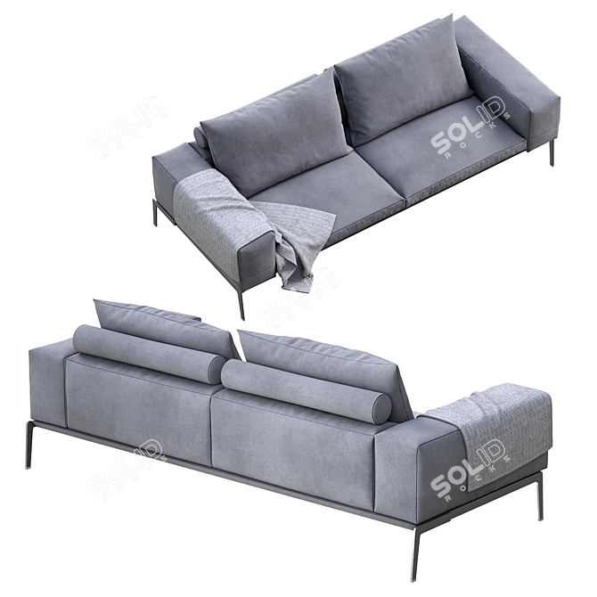 Sleek Lifesteel Sofa: Modern Comfort by Flexform 3D model image 4