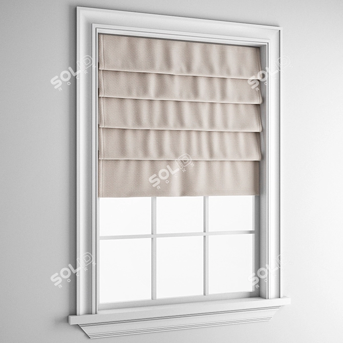 Elegant Roman Blinds Set 3D model image 4